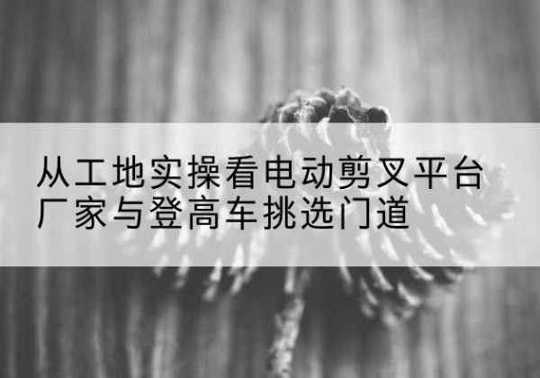 南县电动剪叉升降平台厂家-从工地实操看电动剪叉平台厂家与登高车挑选门道